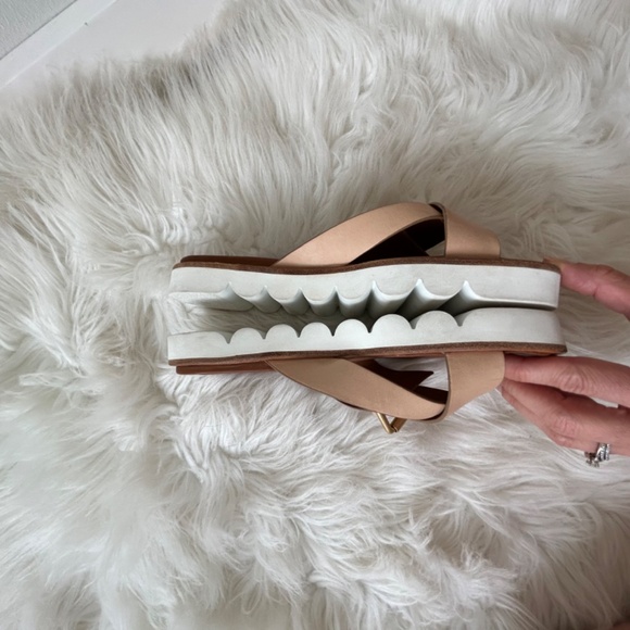 See by Chloe Sandals US 7.5, Beige White Slip On Leather - Picture 6 of 7